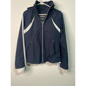 HAWKE & Co Blue Zip Up Softshell Jacket Size Medium Pockets Hoodie